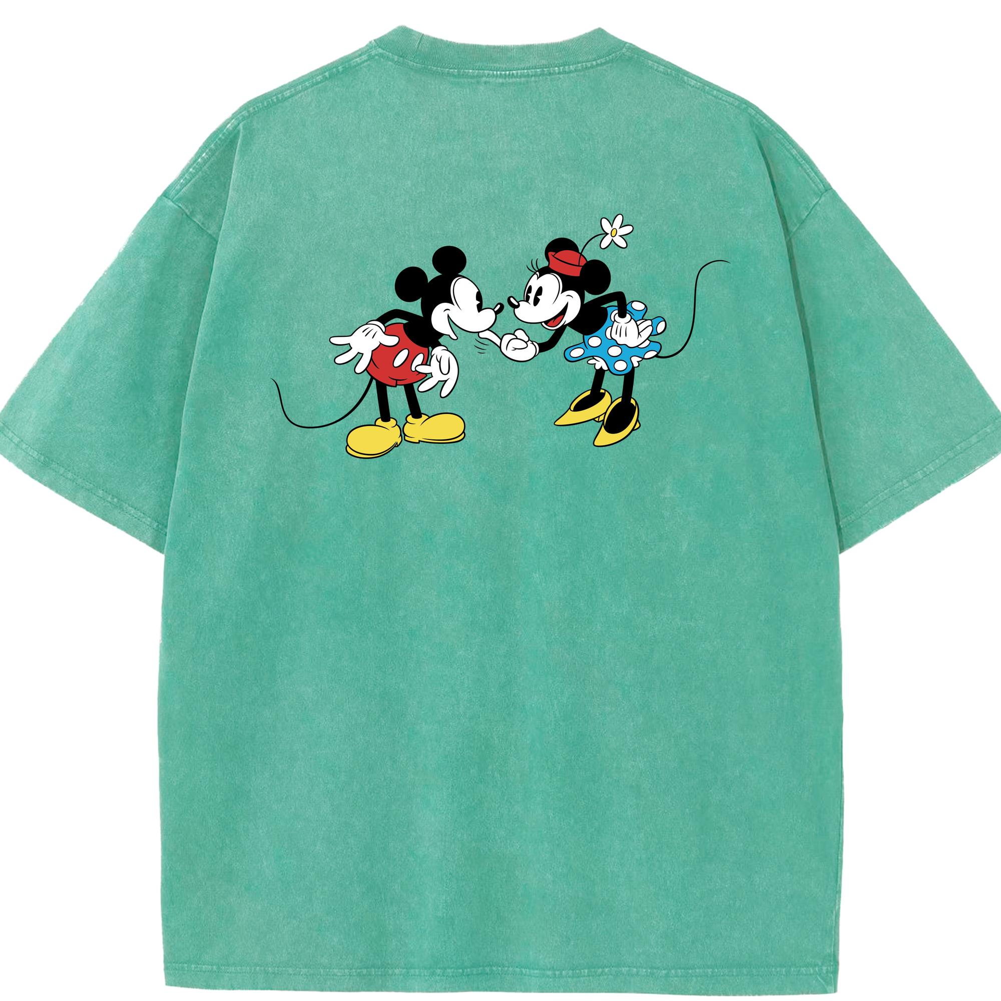 （画像用） ミッキーマウス Mickey Mouse 綿100% ヴィンテージ風 半袖Tシャツ（背面プリント）